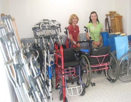 Alice Martin and Rachel Tritaik with Haiti Donations 4/16/10